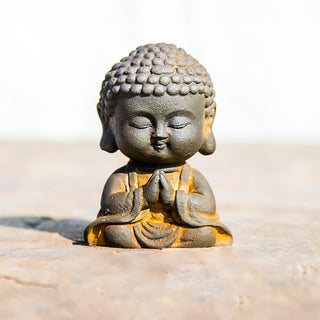 Buddha Gift Small Meditating Buddha Iron Powder Rust Cast Resin Statue Home Decoration