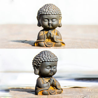 Buddha Gift Small Meditating Buddha Iron Powder Rust Cast Resin Statue Home Decoration