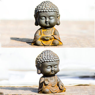Buddha Gift Small Meditating Buddha Iron Powder Rust Cast Resin Statue Home Decoration