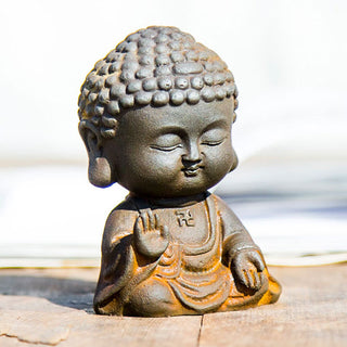 Buddha Gift Small Meditating Buddha Iron Powder Rust Cast Resin Statue Home Decoration