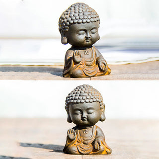 Buddha Gift Small Meditating Buddha Iron Powder Rust Cast Resin Statue Home Decoration