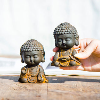 Buddha Gift Small Meditating Buddha Iron Powder Rust Cast Resin Statue Home Decoration