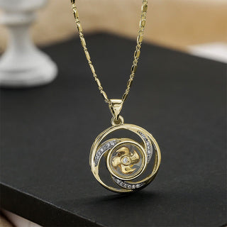 Buddha Gift Gold plated Copper Brass Rotatable Windmill Luck Necklace Pendant