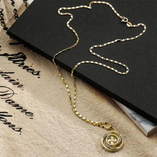 Buddha Gift Gold plated Copper Brass Rotatable Windmill Luck Necklace Pendant