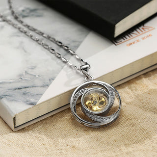 Buddha Gift Gold plated Copper Brass Rotatable Windmill Luck Necklace Pendant