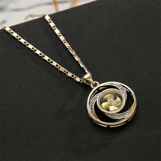 Buddha Gift Gold plated Copper Brass Rotatable Windmill Luck Necklace Pendant