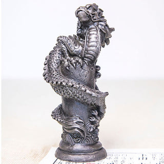 Buddha Gift Handmade Flying Dragon Around The Pillar Iron Powder Rust Cast Resin Statue Home Decoration