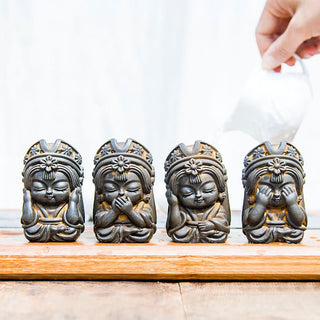 Buddha Gift Handmade Zakiram Iron Powder Rust Cast Resin Statue Zen Home Decoration