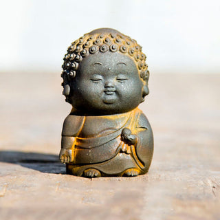 Buddha Gift Small Standing Lying Sitting Cute Buddha Iron Powder Rust Cast Resin Statue Home Decoration