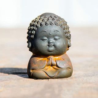 Buddha Gift Small Standing Lying Sitting Cute Buddha Iron Powder Rust Cast Resin Statue Home Decoration