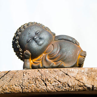 Buddha Gift Small Standing Lying Sitting Cute Buddha Iron Powder Rust Cast Resin Statue Home Decoration