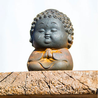Buddha Gift Small Standing Lying Sitting Cute Buddha Iron Powder Rust Cast Resin Statue Home Decoration