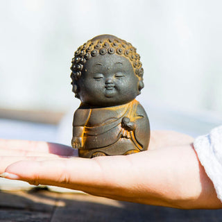 Buddha Gift Small Standing Lying Sitting Cute Buddha Iron Powder Rust Cast Resin Statue Home Decoration