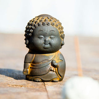 Buddha Gift Small Standing Lying Sitting Cute Buddha Iron Powder Rust Cast Resin Statue Home Decoration