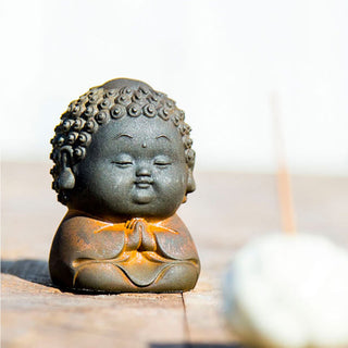 Buddha Gift Small Standing Lying Sitting Cute Buddha Iron Powder Rust Cast Resin Statue Home Decoration