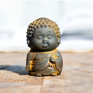 Buddha Gift Small Standing Lying Sitting Cute Buddha Iron Powder Rust Cast Resin Statue Home Decoration