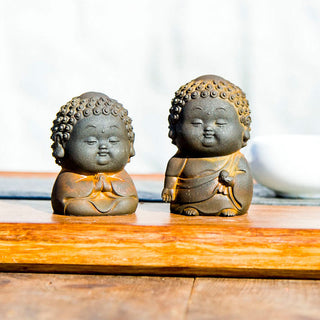 Buddha Gift Small Standing Lying Sitting Cute Buddha Iron Powder Rust Cast Resin Statue Home Decoration