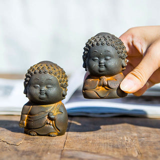 Buddha Gift Small Standing Lying Sitting Cute Buddha Iron Powder Rust Cast Resin Statue Home Decoration