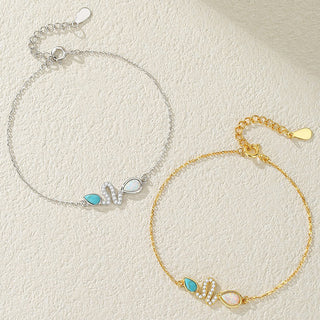 Buddha Gift 925 Sterling Silver Turquoise Opal Year Of The Snake Protection Bracelet