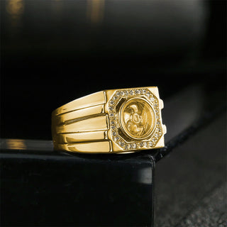 Buddha Gift Gold Plated Copper Brass Windmill Healing Ring