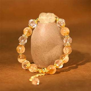 Buddha Gift Natural Citrine Pixiu Prosperity Bracelet