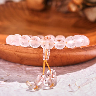 Buddha Gift Tibet White Crystal Black Onyx Om Mani Padme Hum Meditation Bracelet