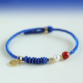 Buddha Gift Klein Blue String South Red Agate Garnet Blue Aventurine Lazurite Copper Butterfly Fu Character Positive Bracelet