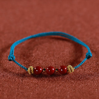 Buddha Gift Colorful String Cinnabar Calm Bracelet