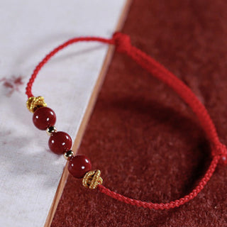 Buddha Gift Colorful String Cinnabar Calm Bracelet