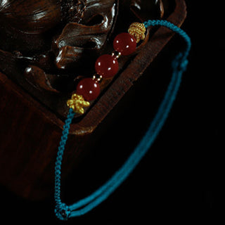 Buddha Gift Colorful String Cinnabar Calm Bracelet