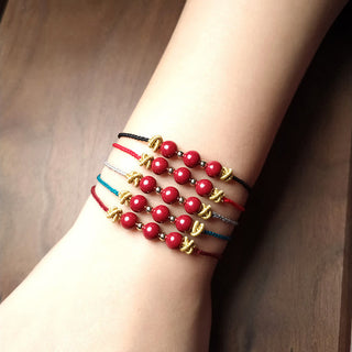 Buddha Gift Colorful String Cinnabar Calm Bracelet