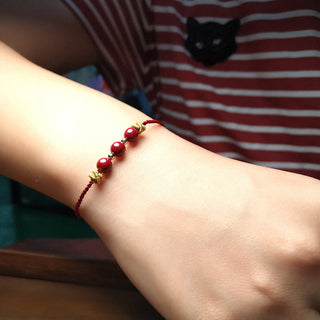 Buddha Gift Colorful String Cinnabar Calm Bracelet