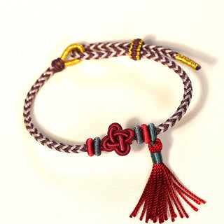 Buddha Gift Colorful String Peach Blossom Knot Tassels Protection Bracelet