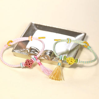 Buddha Gift Colorful String Peach Blossom Knot Tassels Protection Bracelet