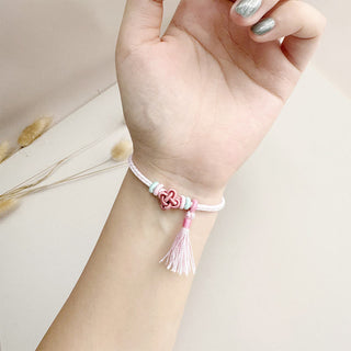 Buddha Gift Colorful String Peach Blossom Knot Tassels Protection Bracelet