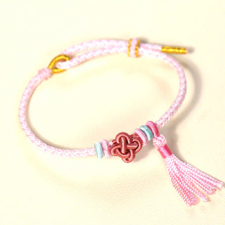 Buddha Gift Colorful String Peach Blossom Knot Tassels Protection Bracelet
