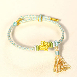 Buddha Gift Colorful String Peach Blossom Knot Tassels Protection Bracelet