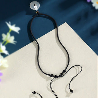 Buddha Gift White Agate 999 Sterling Silver Black Onyx Green Sandalwood Pi Xiu Peace Buckle Six True Words Necklace Pendant