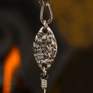 Buddha Gift 925 Sterling Silver Tibet Yellow Jambhala God of Wealth Dzi Bead Om Mani Padme Hum Happiness Necklace Pendant