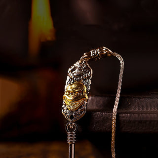 Buddha Gift 925 Sterling Silver Tibetan Zakiram Goddess of Wealth Keep Away Evil Spirits Necklace Pendant