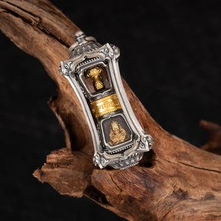 Buddha Gift 925 Sterling Silver Tibetan Zakiram Goddess of Wealth Blessing Necklace Pendant