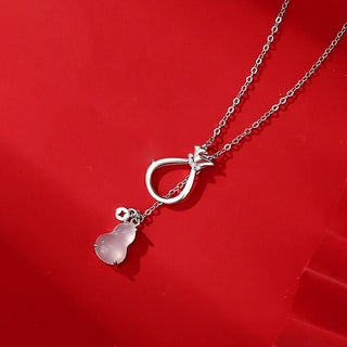 Buddha Gift Red Agate Chalcedony 925 Sterling Silver Gourd Lucky Bag Confidence Necklace Pendant