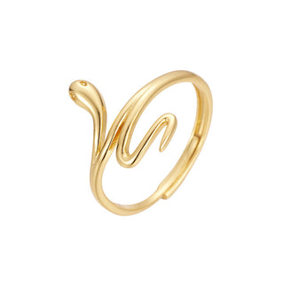 Buddha Gift 925 Sterling Silver Golden Snake Year Of The Snake Calm Balance Adjustable Ring