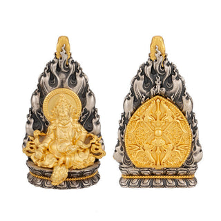 Buddha Gift 925 Sterling Silver Tibet Yellow Jambhala God of Wealth Blessing Necklace Pendant