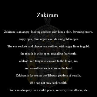 Buddha Gift 925 Sterling Silver Tibetan Zakiram Goddess of Wealth Keep Away Evil Spirits Necklace Pendant