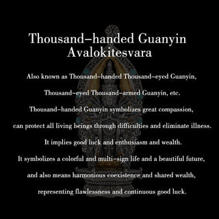 Buddha Gift 925 Sterling Silver Thousand-armed Guanyin Kwan Yin Avalokiteśvara Wealth Necklace Pendant