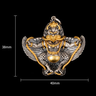 Buddha Gift 925 Sterling Silver Tibetan Garuda Bird Wisdom Necklace Pendant