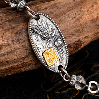 Buddha Gift 925 Sterling Silver Tibetan Zakiram Goddess of Wealth Bodhisattva Tara Om Mani Padme Hum Protection Metal Chain Necklace