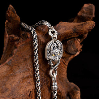 Buddha Gift 925 Sterling Silver Tibetan Garuda Bird Wisdom Metal Chain Necklace