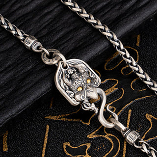 Buddha Gift 925 Sterling Silver Tibetan Garuda Bird Wisdom Metal Chain Necklace